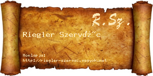 Riegler Szervác névjegykártya